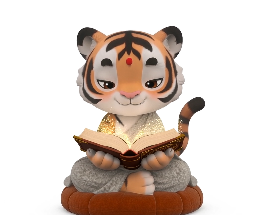 Yin reading a quiet line of wisdom